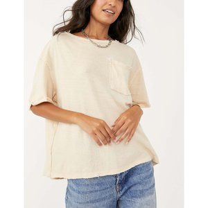 🎉LAST CHANCE🎉 NWT Free People Care FP Pocket Tee / Stone